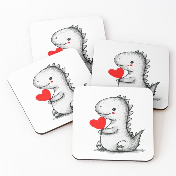 Item preview, Cute Dragon Baby with Red Heart designed and sold by KawaiiArtStyle.