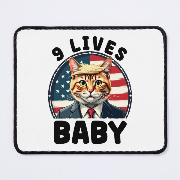 Aperçu de l'œuvre Donald Trump drôle 2024 - 9 vies bébé créée et vendue par BishopCore.