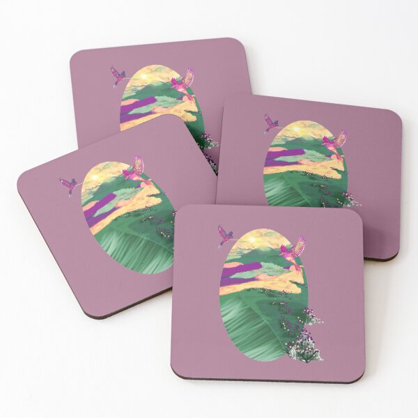 Item preview, Flying Birds in a Sunny Green Meadow: Serene Nature Landscape Illustration designed and sold by Pandositive.
