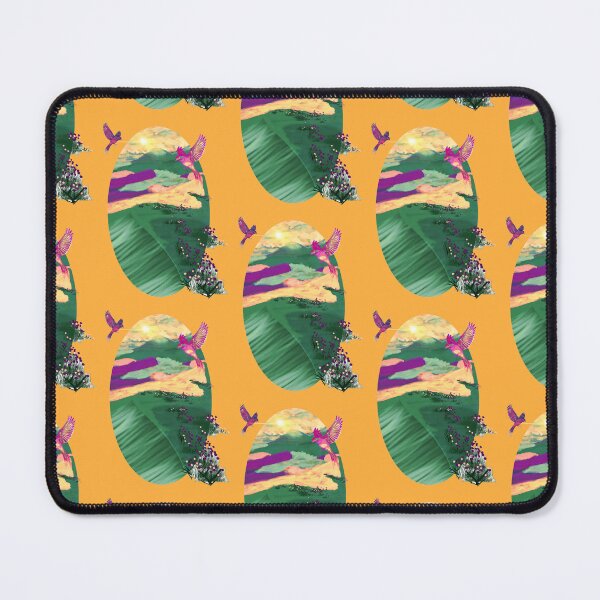 Item preview, Flying Birds in a Sunny Green Meadow: Serene Nature Landscape Illustration designed and sold by Pandositive.
