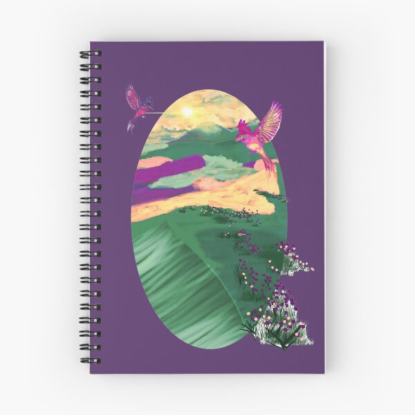 Item preview, Flying Birds in a Sunny Green Meadow: Serene Nature Landscape Illustration designed and sold by Pandositive.