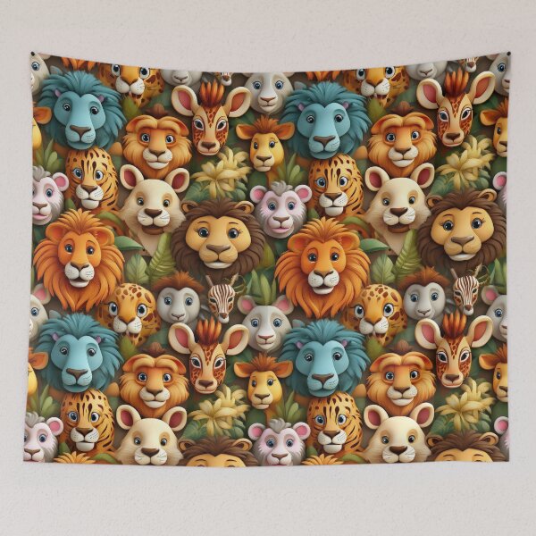 Item preview, Safari Surprise: A surprising pattern with cartoon African animals hiding in plain sight, waiting to be discovered. designed and sold by Grang Art Artistic Designs.