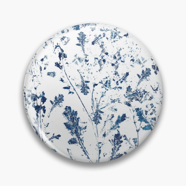 Item preview, indigo leaves pattern  designed and sold by ColorandColor.