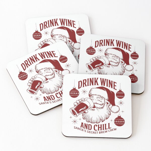 Item preview, Drink Wine And Chill Santa's Secret Brew Crew , Holiday Wine lover designed and sold by Hotshots Design.
