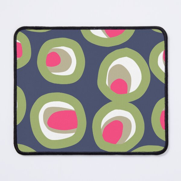 Item preview, Mid-Century Modern Geometric Pattern in Blue, Pink and Shades of Olive Green designed and sold by Deutschic.