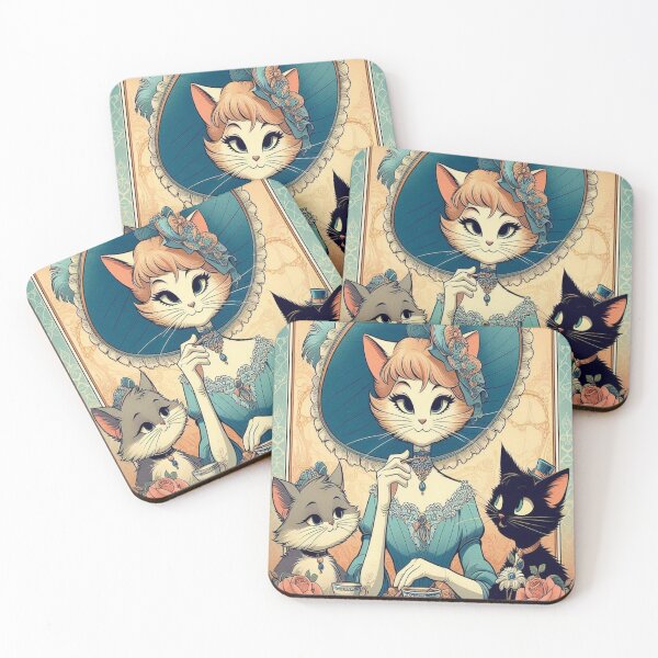Item preview, print, cat, cat, ukyo-e, ukyoe, mucha designed and sold by pageart.