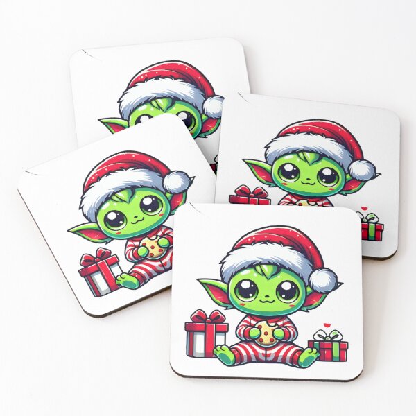Item preview, Christmas Elf Alien with Santa Hat and Gifts designed and sold by AIARTIST1.