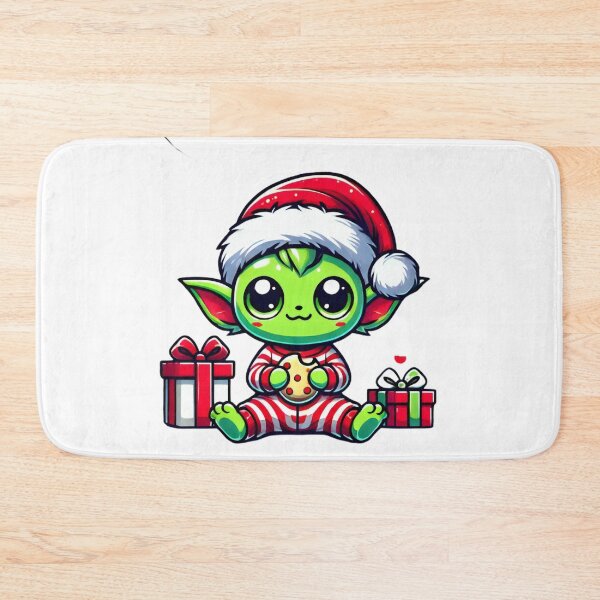 Item preview, Christmas Elf Alien with Santa Hat and Gifts designed and sold by AIARTIST1.