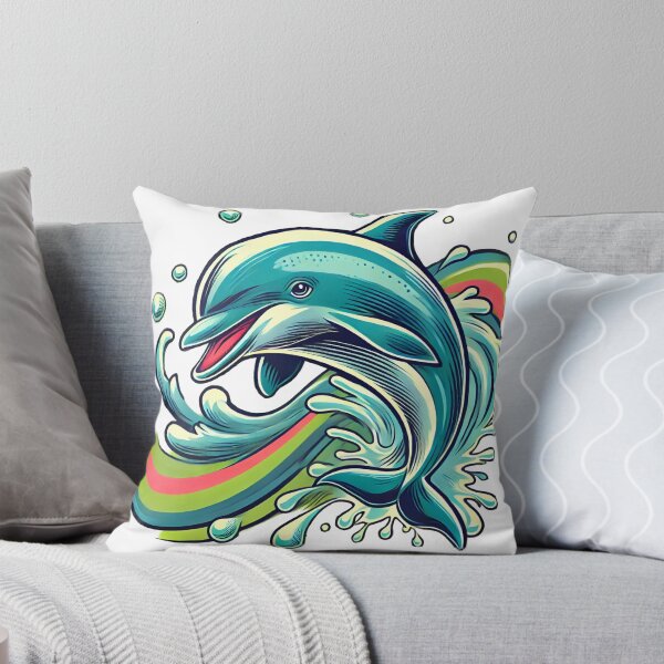 Artikelvorschau, Verspielte Pop-Art-Delfin-Illustration entworfen und verkauft von CyberPeakZ.