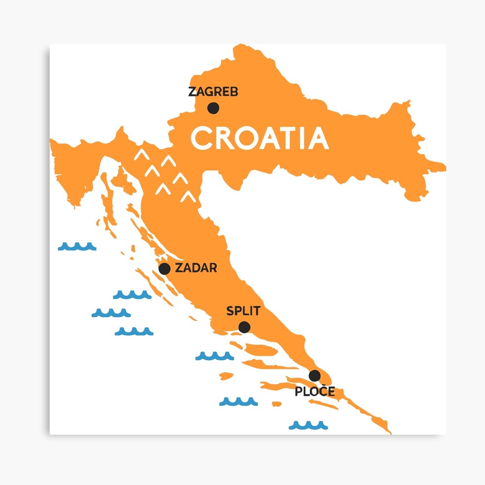 Kroatien Karte Fotodruck Von Balloonland Redbubble