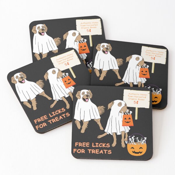 Item preview, Free Licks For Treats - Dogs in Ghost Costumes designed and sold by 502Templates.