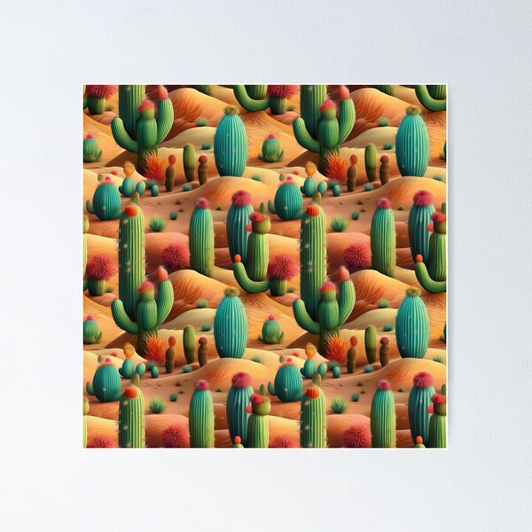 Item preview, Prickly Perfection: A perfect pattern featuring cacti in all their glory, showcasing their unique shapes, sizes, and colors. designed and sold by Grang Art Artistic Designs.