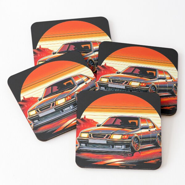 Item preview, Vintage SAAB 900 Series Lowered At Sunset vector Art designed and sold by neildoch.