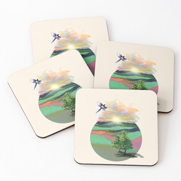 Item preview, Swallow Flying Towards the Landscape: Beautiful Nature Illustration designed and sold by Pandositive.