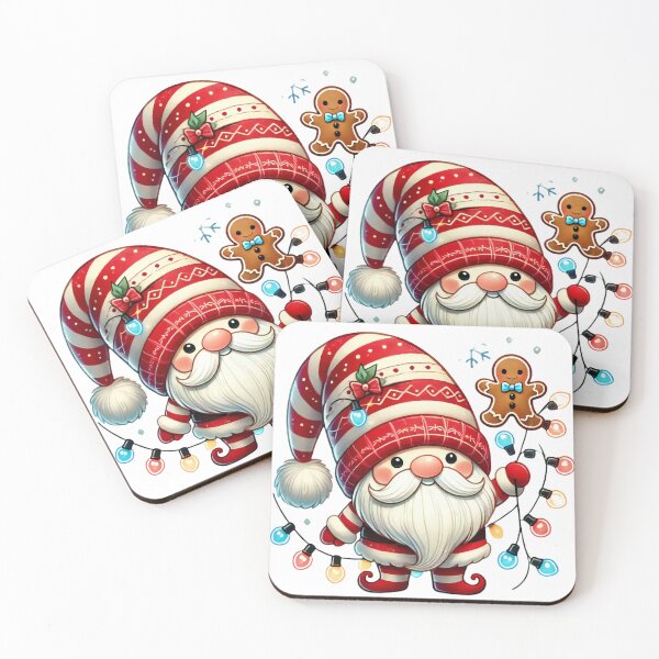 Item preview, Cute Christmas Gnome with Gingerbread and Lights designed and sold by AIARTIST1.