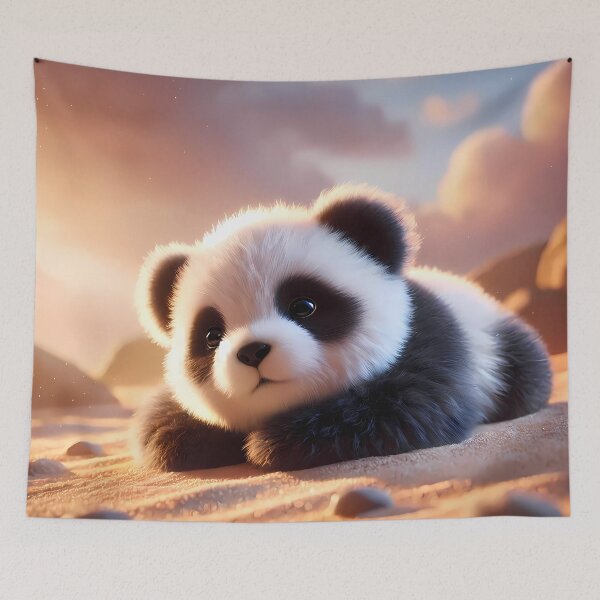 Item preview, Cuddly Baby Panda on the Beach - Nursery Wall Art designed and sold by Matt's Artificial Nature.