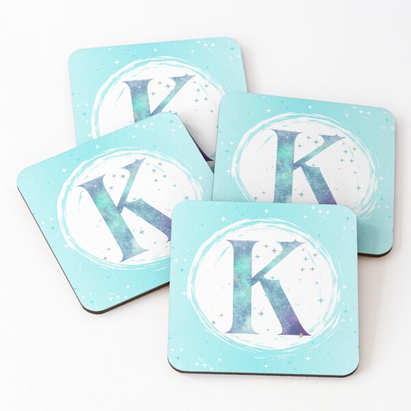 Artikelvorschau, Buchstabe K Monogramm-Aquarellgalaxie entworfen und verkauft von iRenza.