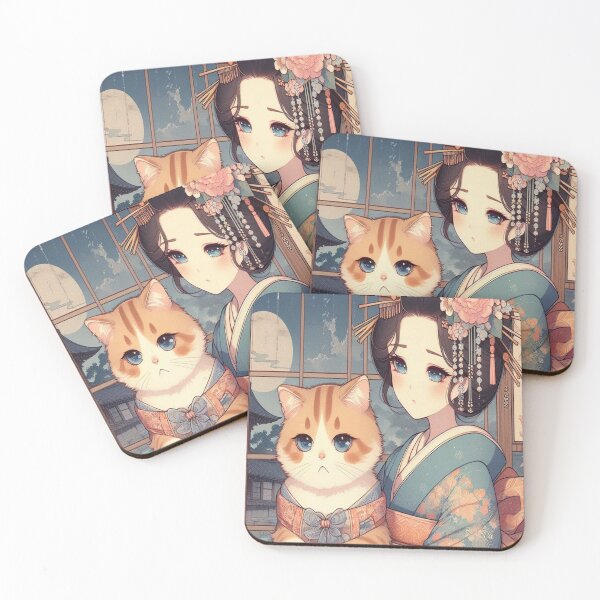 Item preview, print, cat, cat, ukyo-e, ukyoe, mucha, dog, panda, animal, dog, hyena, hyene, pop art, japan, bear designed and sold by pageart.