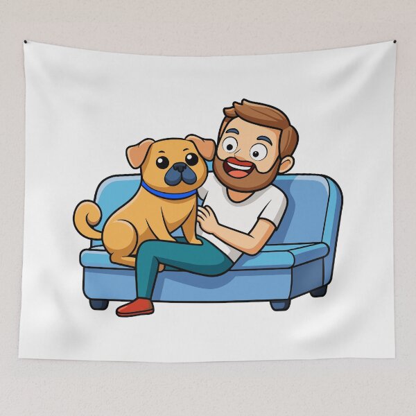 Item preview, Affectionate Puggle Snuggle Digital Art designed and sold by iwcus.