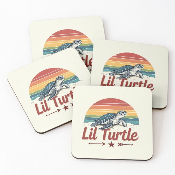 Item preview, Lil Turtle - Retro Beach Sunset Baby Sea Turtle T-Shirt designed and sold by shashtopia.