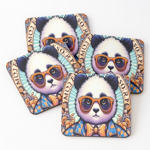 Item preview, print, cat, cat, ukyo-e, ukyoe, mucha, dog, panda, animal, dog, hyena, hyene, pop art, japan, bear designed and sold by pageart.
