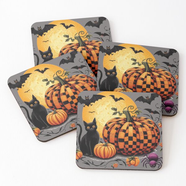 Item preview, Cat, Bats and Pumpkins designed and sold by 502Templates.
