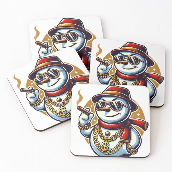 Item preview, Gangster Snowman with Cigar and Gold Chains designed and sold by AIARTIST1.
