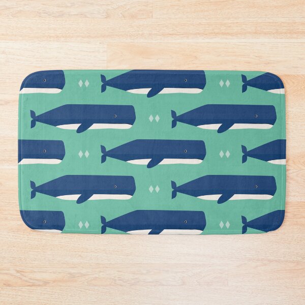 Item preview, Sperm whales on blue designed and sold by reneesillus.