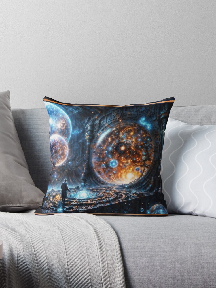 Belsuvius Observatory View Of The Celestial Realm Of The Orbs of Ostephan AI Concept Art by Xzendor7 | An Astounding Scientific Creation 4 Belsuvius Observatory View Of The Celestial Realm Of The Orbs of Ostephan Breathtaking AI Concept Art by Xzendor7 Decorative Art Print Throw Pillow