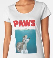 Paws Squirrel Funny Jaws Movie Parody Women's Premium T-Shirt