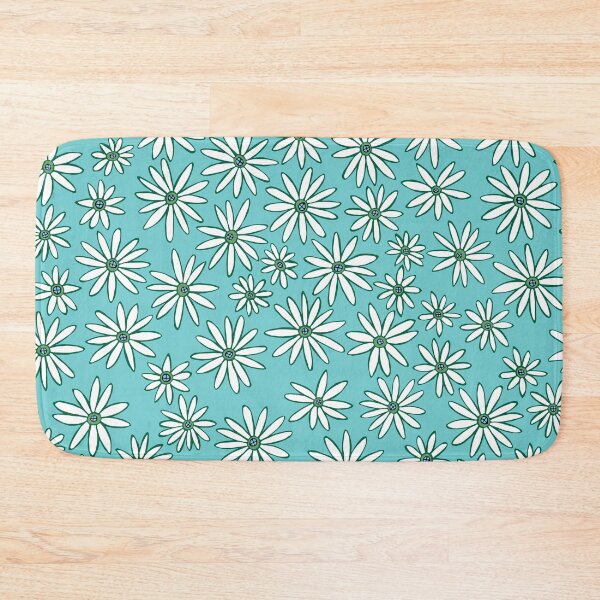 Item preview, Hand Drawn White Daisy Pattern on Light Blue designed and sold by schorrnuff.