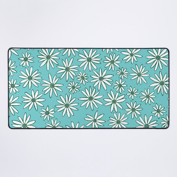 Item preview, Hand Drawn White Daisy Pattern on Light Blue designed and sold by schorrnuff.