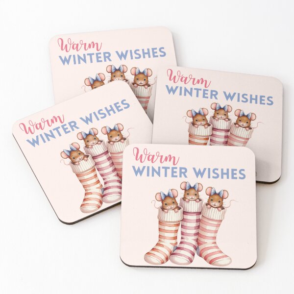 Item preview, Cute mice, warm winter wishes, nice winter illustration  designed and sold by coloursforkids.