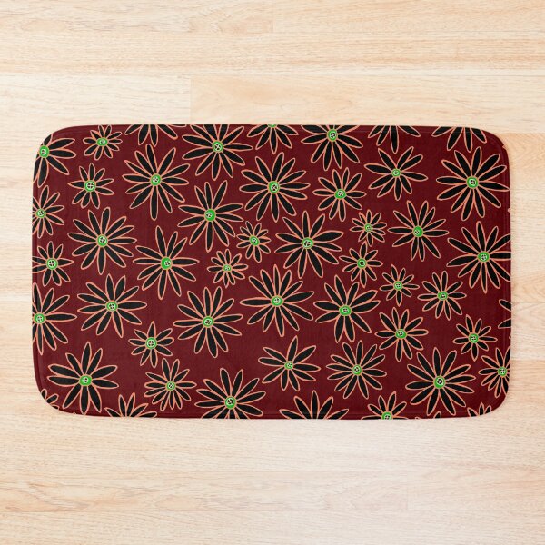 Item preview, Deep Red Hand Drawn Daisy Floral Pattern designed and sold by schorrnuff.