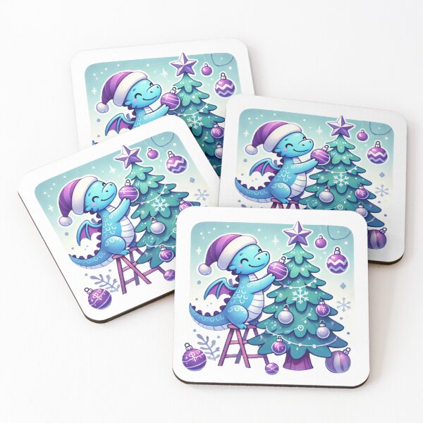 Item preview, Christmas Dragon Decorating Tree Illustration designed and sold by AIARTIST1.