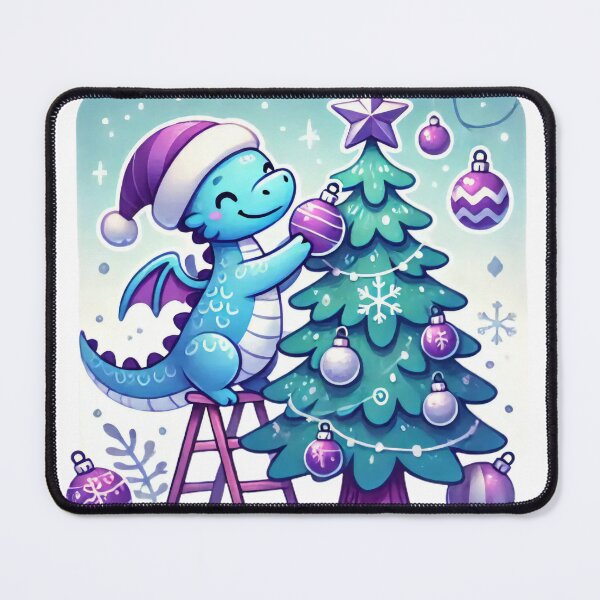 Item preview, Christmas Dragon Decorating Tree Illustration designed and sold by AIARTIST1.