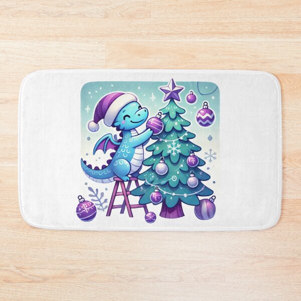 Item preview, Christmas Dragon Decorating Tree Illustration designed and sold by AIARTIST1.