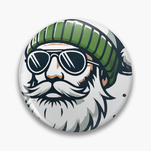Item preview, Bearded Santa with Green Hat and Shades Illustration designed and sold by AIARTIST1.
