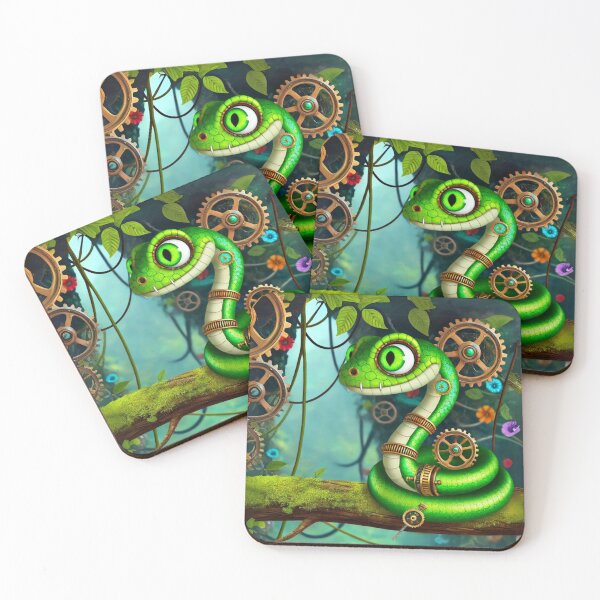 Item preview, Steampunk Green Anaconda designed and sold by Sillytoe.