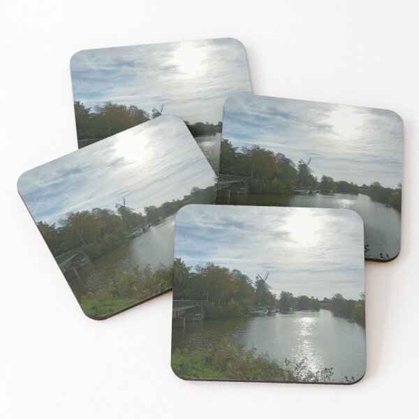 Item preview, Romantic river landscape with wind turbine designed and sold by smartlogo_factory.