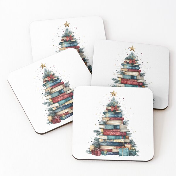 Item preview, Christmas Tree Made of Books A Funny Christmas Gift for Book Lovers  designed and sold by KrisArtZone.