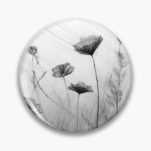 Item preview, flowers painted with charcoal in boho designed and sold by Pr7em.