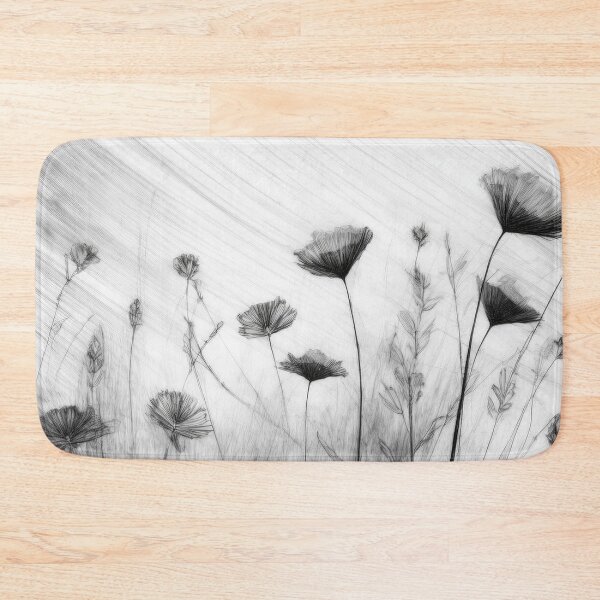 Item preview, flowers painted with charcoal in boho designed and sold by Pr7em.