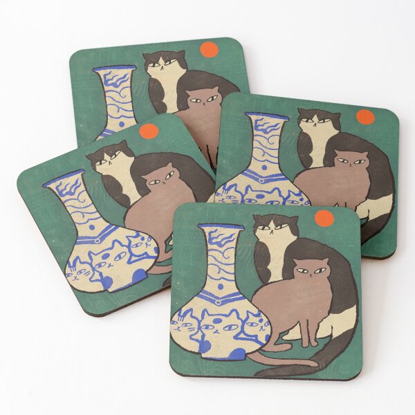 Item preview, Two cats and a vase designed and sold by nikoenikoeniko.