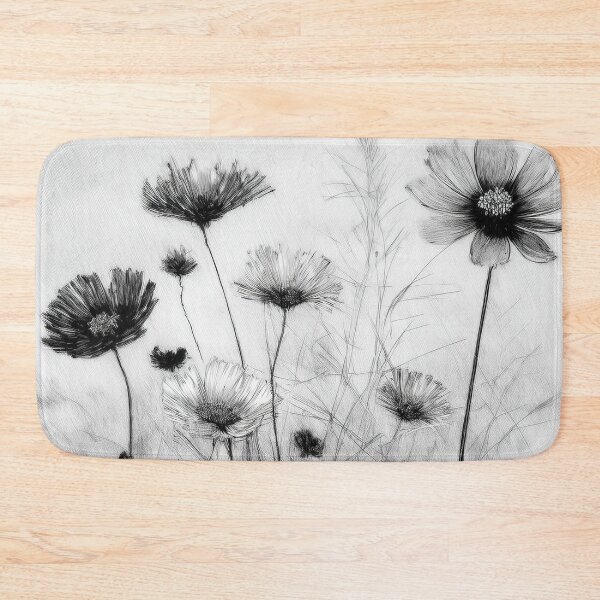 Item preview, flowers painted with charcoal in boho designed and sold by Pr7em.