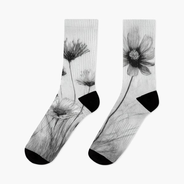 Item preview, flowers painted with charcoal in boho designed and sold by Pr7em.