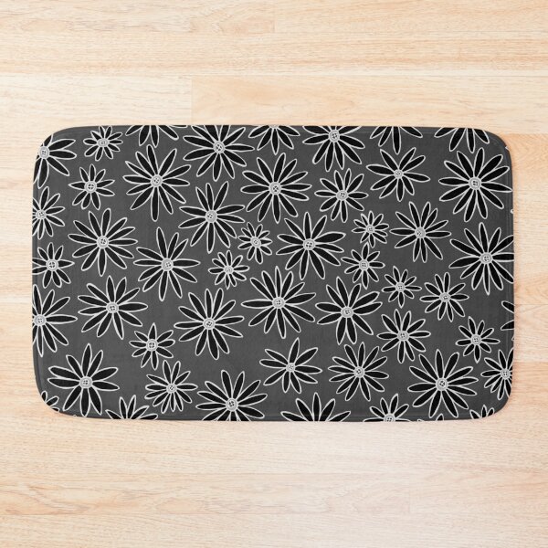 Item preview, Hand Drawn Dark Gray Daisy Floral Pattern designed and sold by schorrnuff.