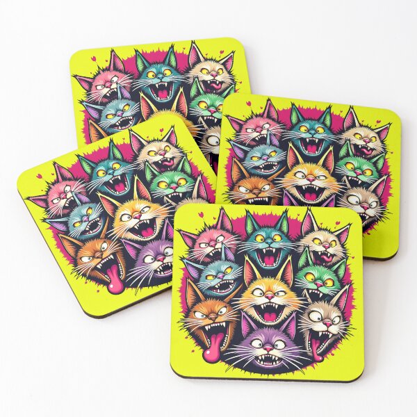 Item preview, Crazy Cats With Scary Faces designed and sold by Redblackman.