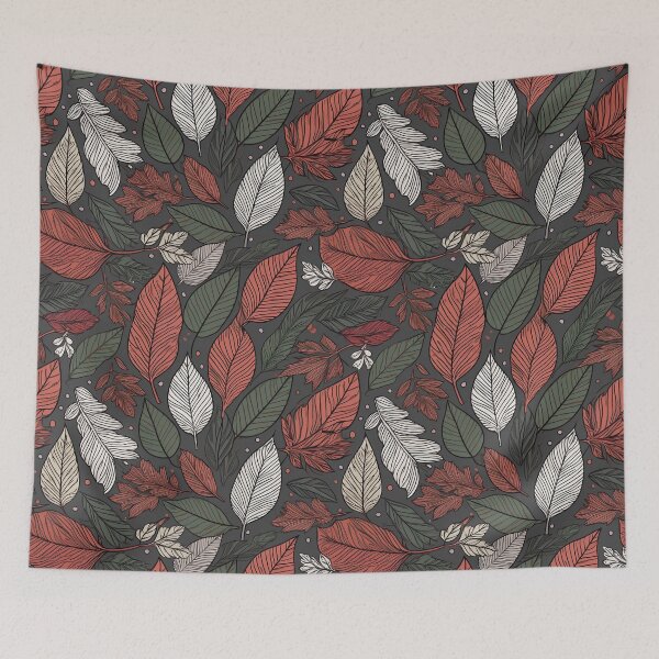 Item preview, Autumnal Elegance: A classic pattern featuring vibrant autumn leaves in warm tones of red, orange, and yellow, perfect for creating a cozy and inviting atmosphere. designed and sold by Camel & Quirk.