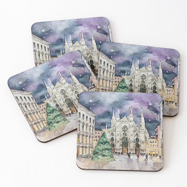 Item preview, Milan Cathedral Italy Watercolor Christmas designed and sold by Magnolia Valley Art.